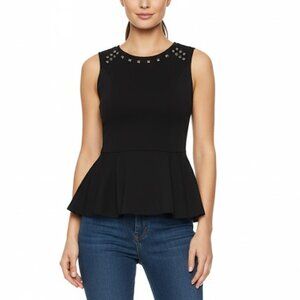 Mango Flare Sleeveless Studded Top